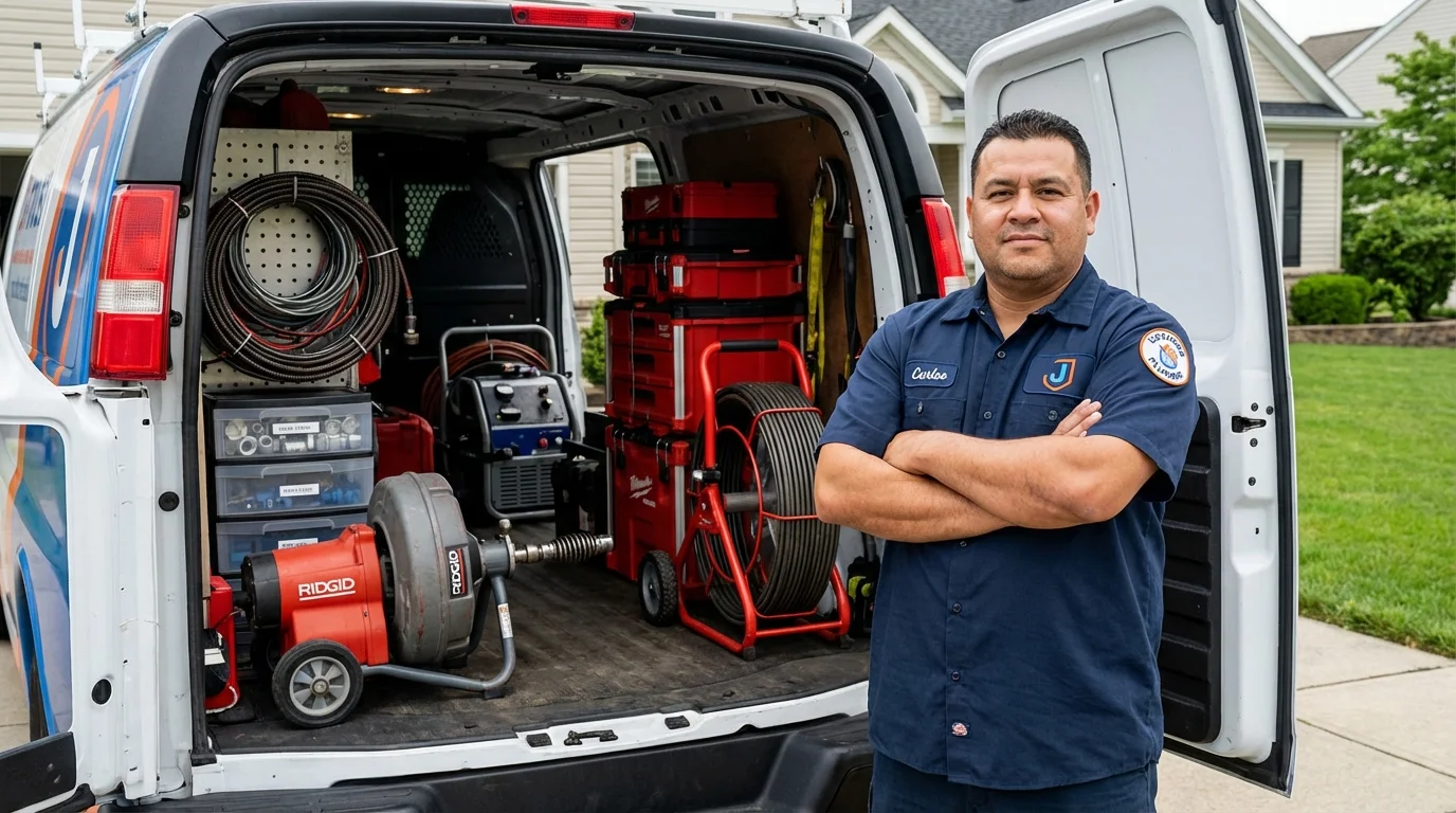 Professional drain cleaning equipment and Johns Plumbing LLC plumber in Kernersville