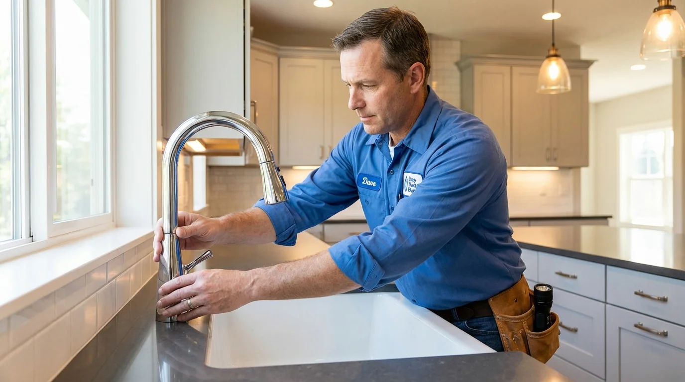 Kitchen faucet installation by Johns Plumbing LLC in Kernersville