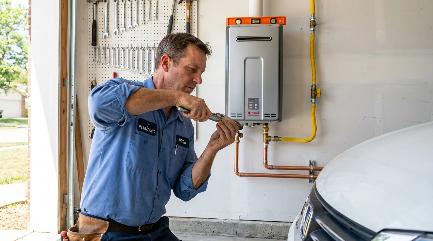 Tankless water heater installation by a Johns Plumbing LLC plumber in Kernersville